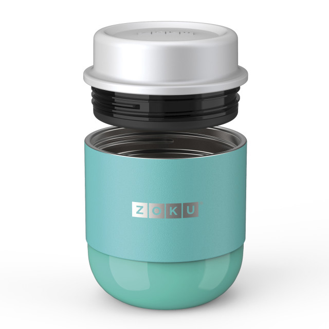 Action image of Zoku Stainless Steel Vacuum Insulated Food Jar, 295ml
