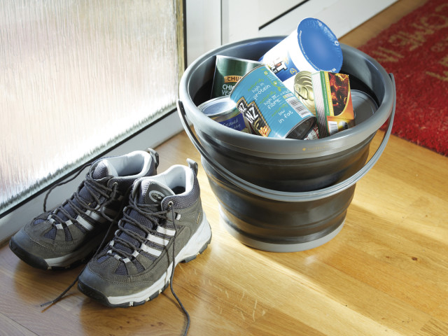 MasterClass Smart Space Collapsible Bucket with cleaning products