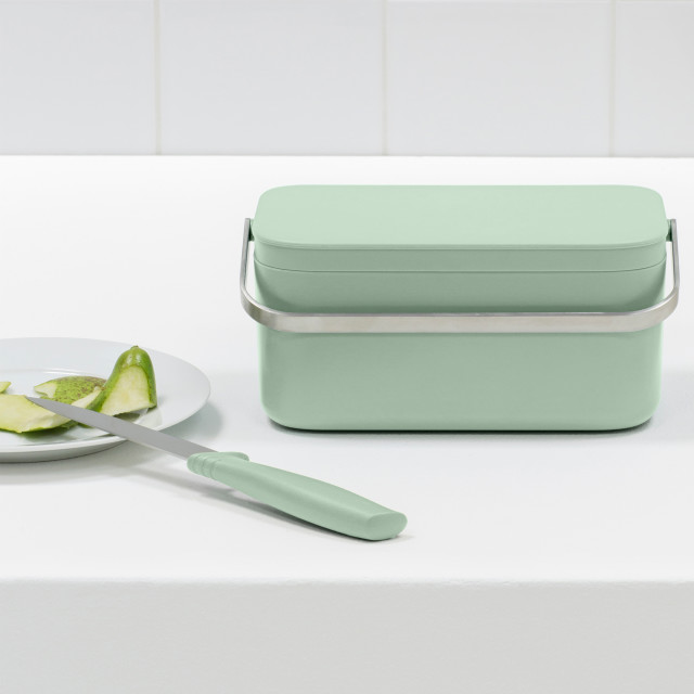 Brabantia Food Waste Caddy - Jade Green in use