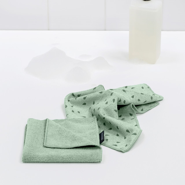 Brabantia Microfibre Dish Cloths, Pack of 2 - Green in use