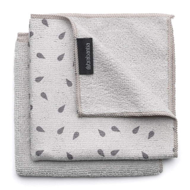Brabantia Microfibre Dish Cloths, Pack of 2 light grey
