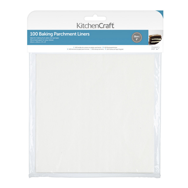 KitchenCraft Non-Stick Square Baking Tin Liner Sheet - 20cm