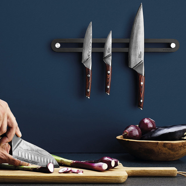 Eva Solo Nordic Kitchen Magnetic Knife Holder, 40cm, lifestyle with knives