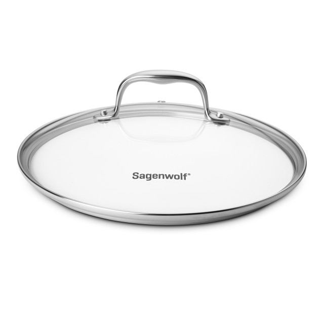 Sagenwolf Silver Series 6 Piece Stainless Steel Cookware Set with Glass Lids detail