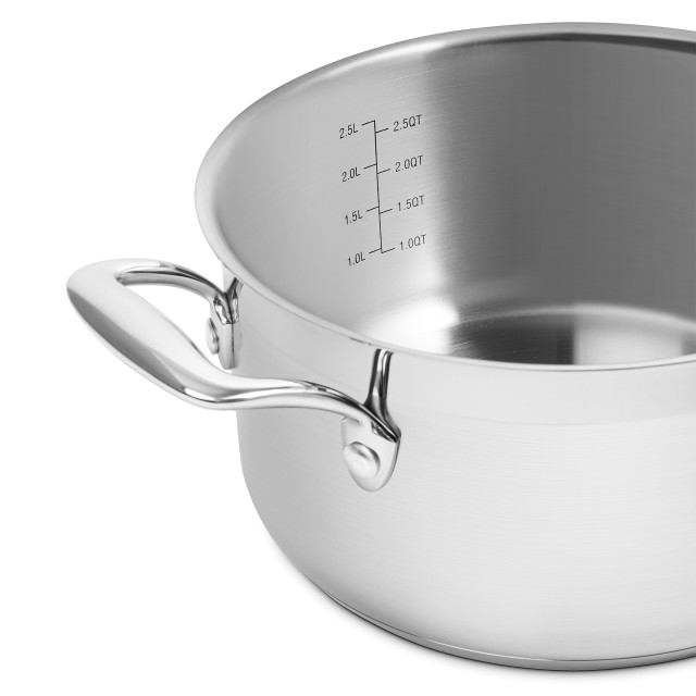Sagenwolf Silver Series 6 Piece Stainless Steel Cookware Set with Glass Lids detail shot