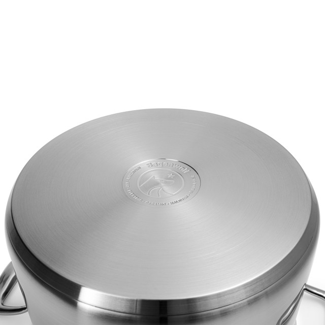 Sagenwolf Silver Series 6 Piece Stainless Steel Cookware Set with Glass Lids detail shot