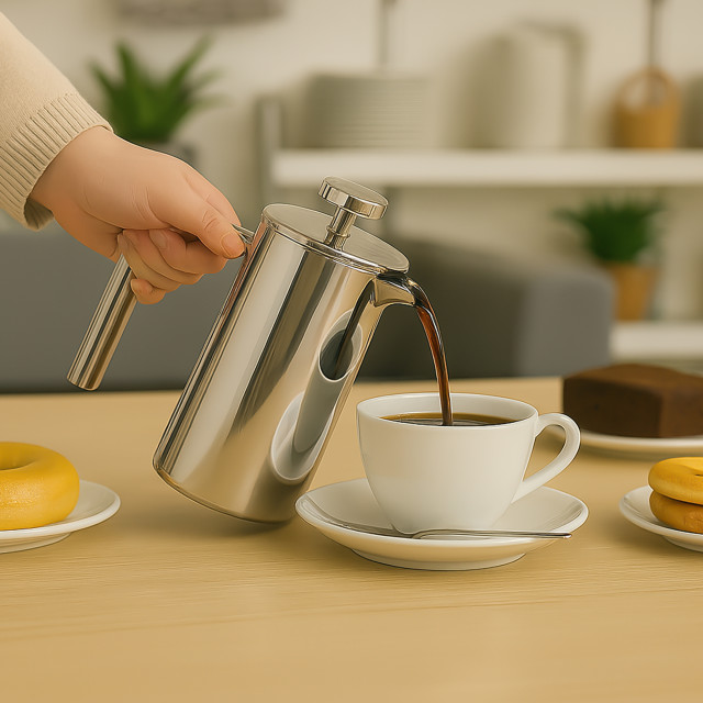 Regent Colombia Double Walled Stainless Steel Coffee Plunger - 350ml