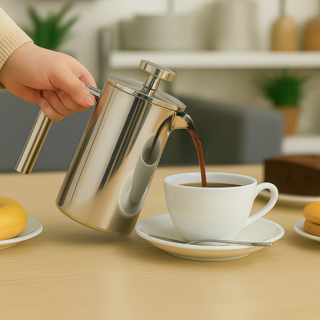 Regent Colombia Double Walled Stainless Steel Coffee Plunger - 1L