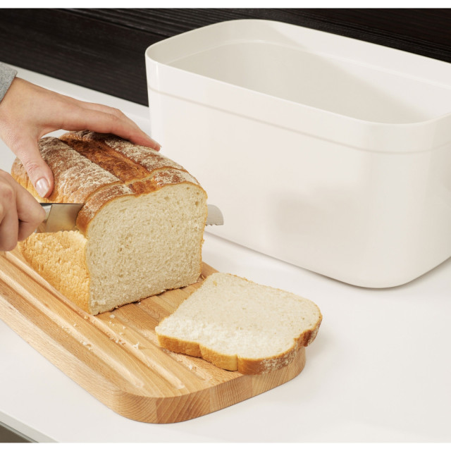Action image of Joseph Joseph Bread Bin with Cutting Board Lid