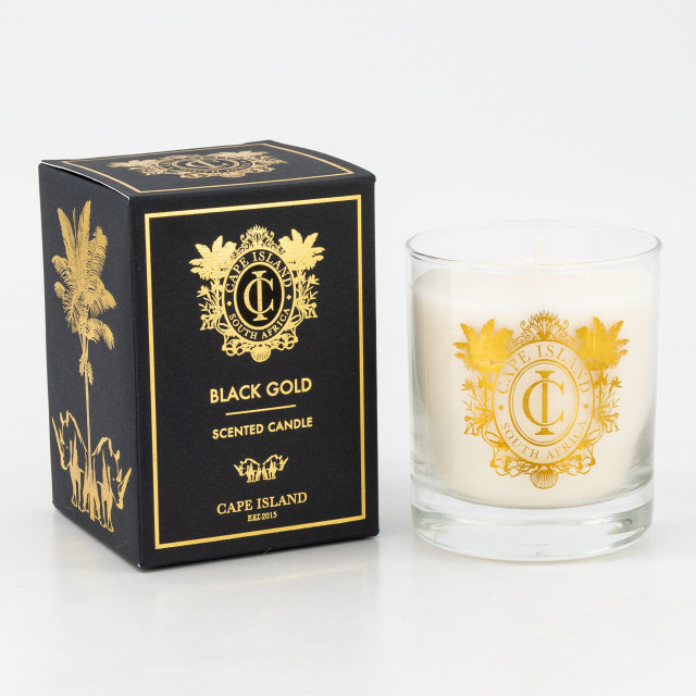 Cape Island Classic Black Gold Candle, 250ml packs shot