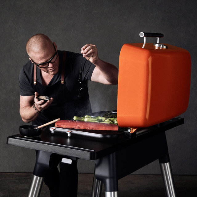 Lifestyle image of Everdure by Heston Blumenthal Furnace 3 Burner Gas Braai with Stand