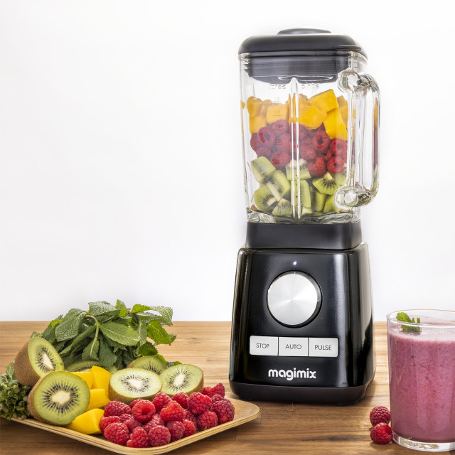 Magimix Power Jug Blender, 1.8L - Black with fruits