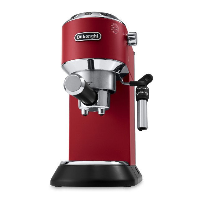 DeLonghi Dedica Pump Manual Espresso Coffee Machine, EC685 - Matte Red