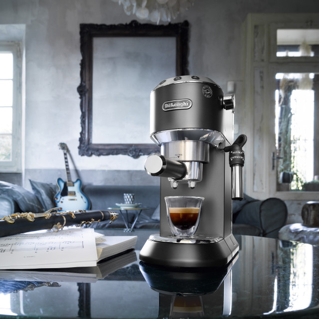Lifestyle image of DeLonghi Dedica Pump Manual Espresso Coffee Machine, EC685