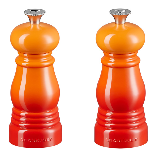 Le Creuset Classic Salt & Pepper Mills Set, 11cm - Flame