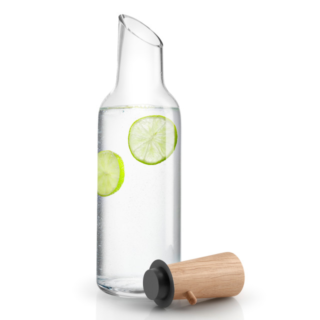 Lifestyle image of Eva Solo Glass Carafe with Wooden Stopper, 1L