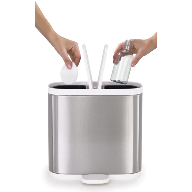 Action image of Joseph Joseph Split 6 Steel Recycling Bin, 6L