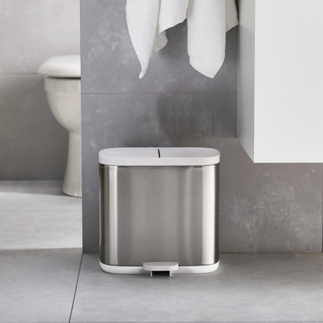 Lifestyle image of Joseph Joseph Split 6 Steel Recycling Bin, 6L