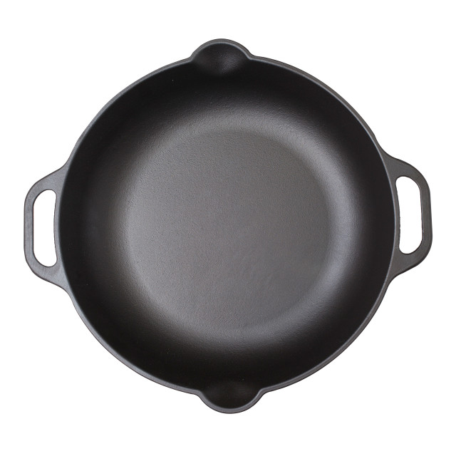 Angle image of Victoria Enamelled Cast Iron Skillet with Helper Handles, 33cm