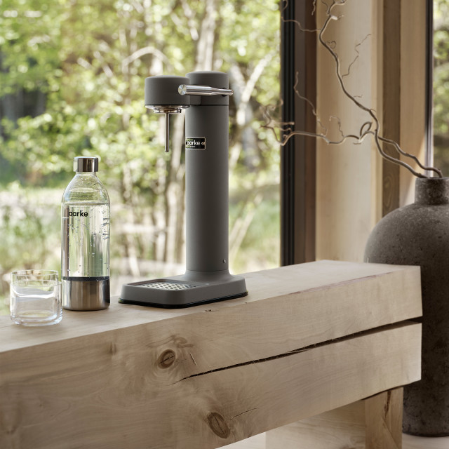 Aarke Carbonator 3  - Matte Grey with a bottle