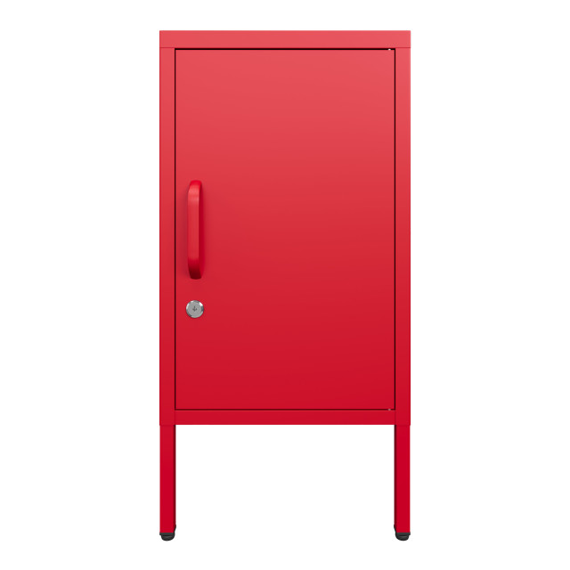 Popstrukt Sugar Cube Side Table - Red Polka angle