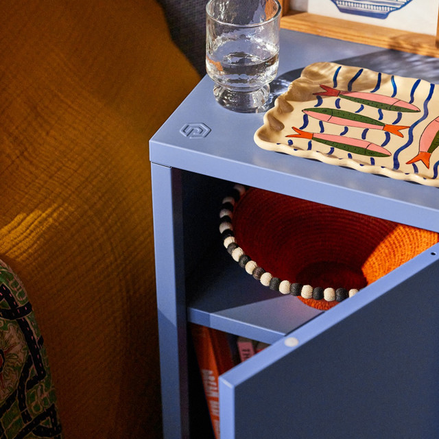 Popstrukt Sugar Cube Side Table - Pigeon Blue