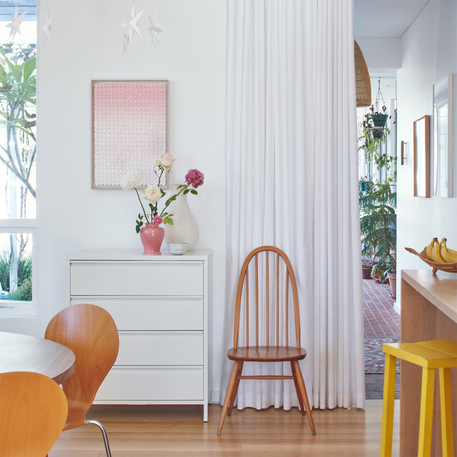 Popstrukt Bon-Bon Chest of Drawers - Soft White in the living room