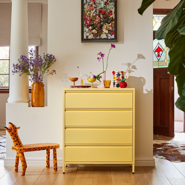 Popstrukt Bon Bon Chest of Drawers - Butter Yellow