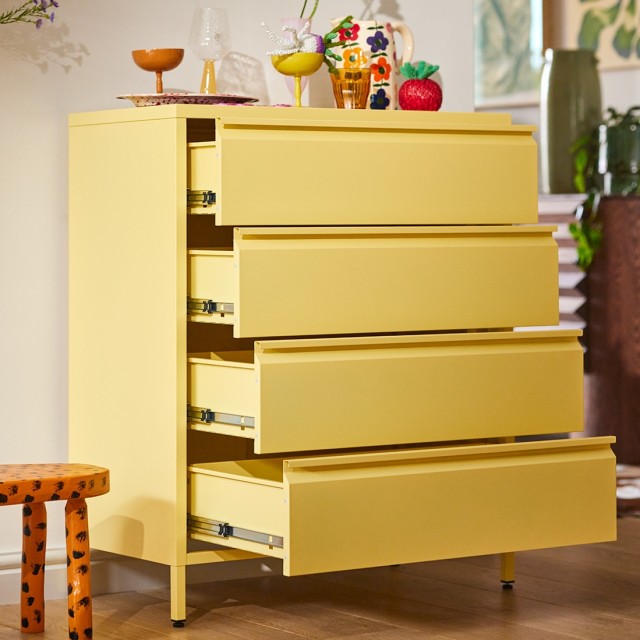 Popstrukt Bon Bon Chest of Drawers - Butter Yellow