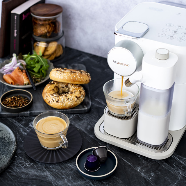 Lifestyle image of Nespresso Gran Lattissima Coffee Machine with Integrated Milk Frother