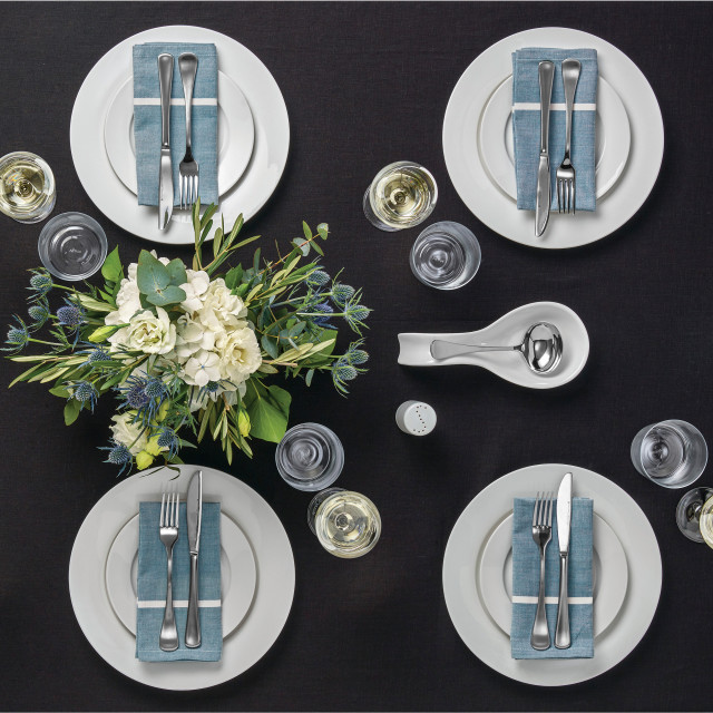 Lifestyle image of Maxwell & Williams White Basics Entree Plates, Set of 4