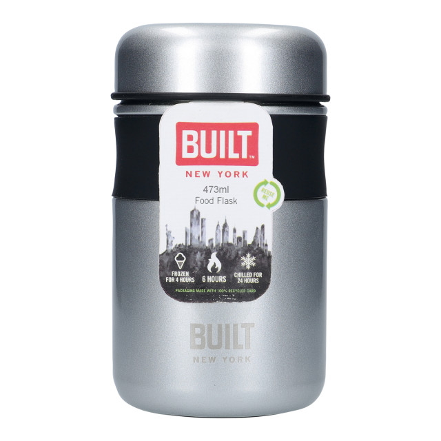 Built Insulated Stainless Steel Food Flask, 473ml - Silver