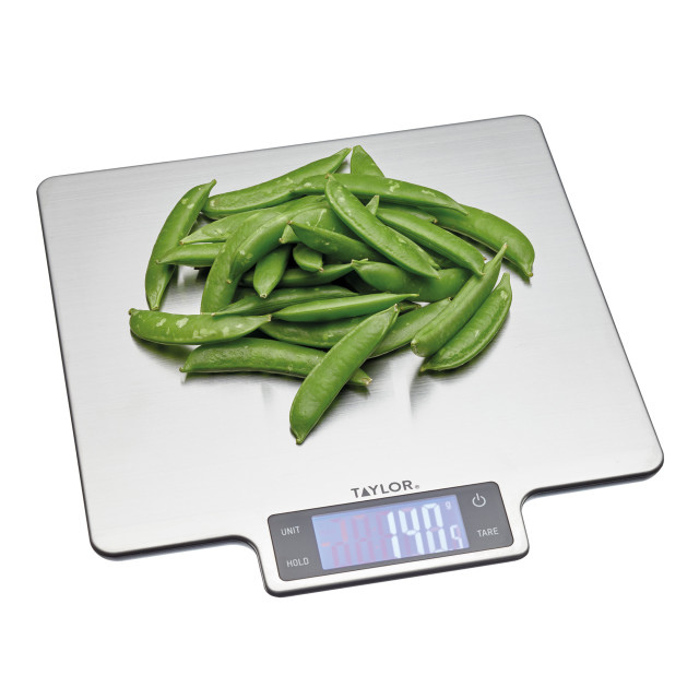 Scale image of Taylor Pro Large Platform Stainless Steel Digital Kitchen Scale, 10kg