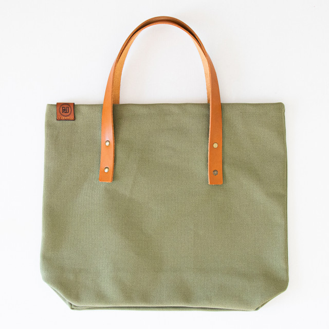 Angle image of Pieter De Jager Canvas & Leather Shopping Bag