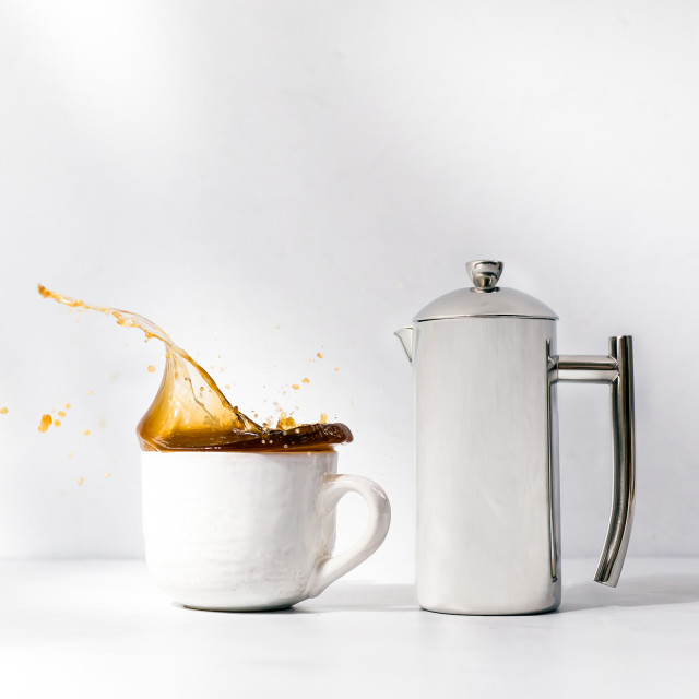 Legend Stainless Steel Cafetiere 4 cups in use