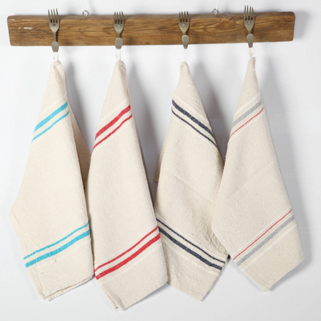 Lifestyle image of Barrydale Hand Weavers Small Country Variegated Striped Towel