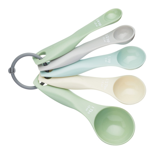 Pack Shot image of KitchenCraft Colourworks Classics Measuring Spoon Set, 5-Piece