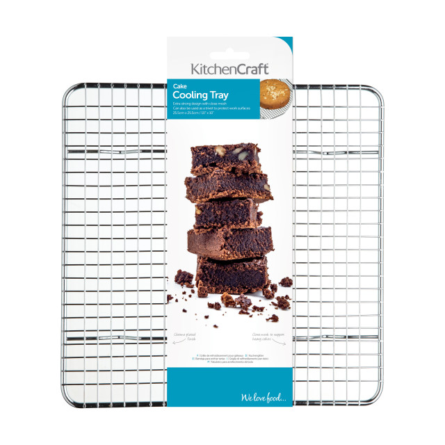 KitchenCraft Chrome Plated Square Cake Cooling Tray