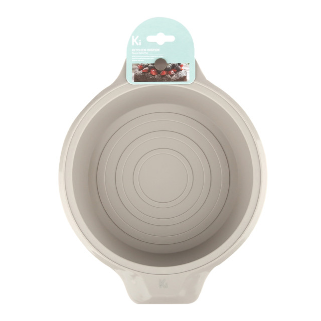 Kitchen Inspire Silicone Round Cake Pan, 1.4L - Rock gray packagingangle