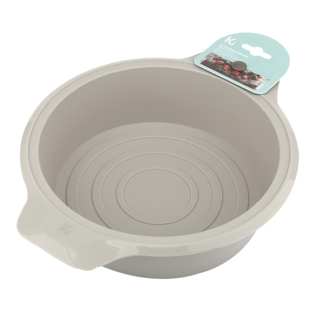 Kitchen Inspire Silicone Round Cake Pan, 1.4L - Rock gray packaging