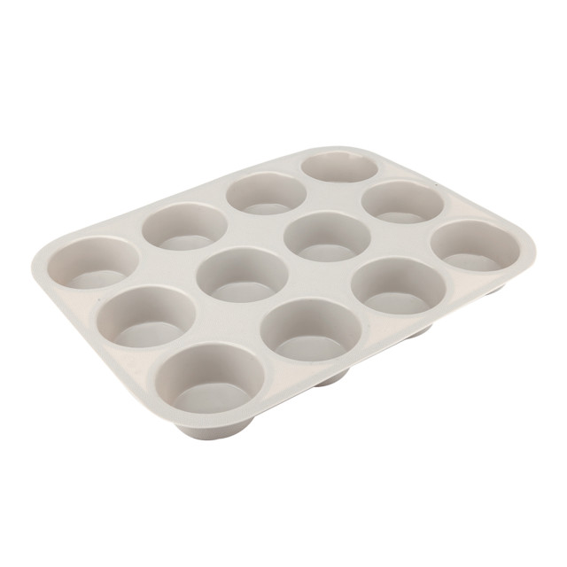 Kitchen Inspire 12-Cup Silicone Muffin Pan - Rock gray