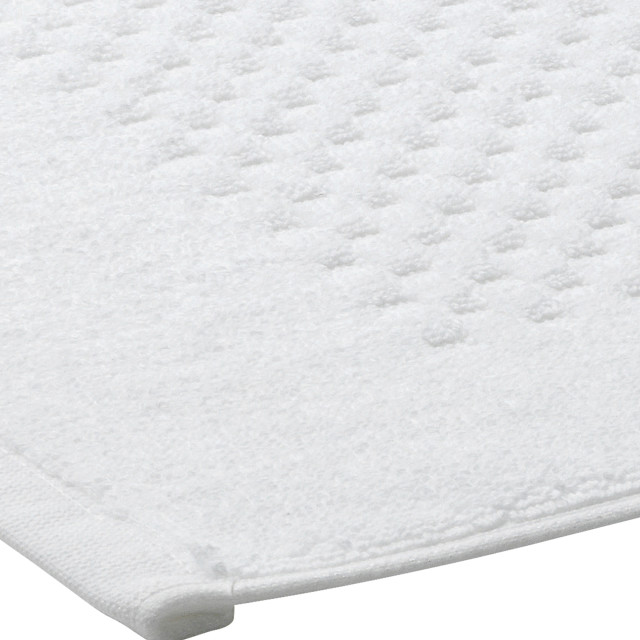 Terry Lustre Waffle Weave 525gsm Bath Mat, White