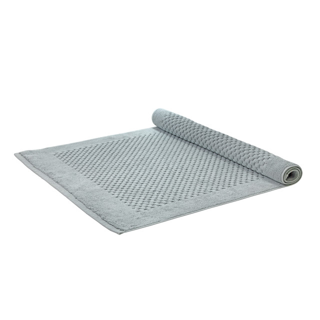 Terry Lustre Waffle Weave 525gsm Bath Mat, Eggshell Grey