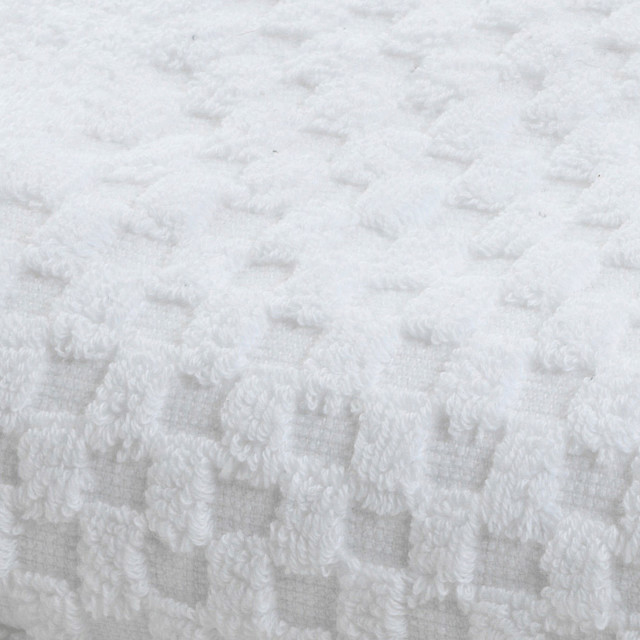 Terry Lustre Waffle Weave 525gsm Hand Towel, White