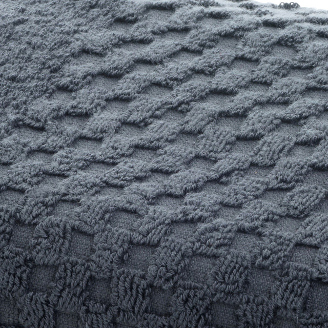 Terry Lustre Waffle Weave 525gsm Hand Towel, Charcoal