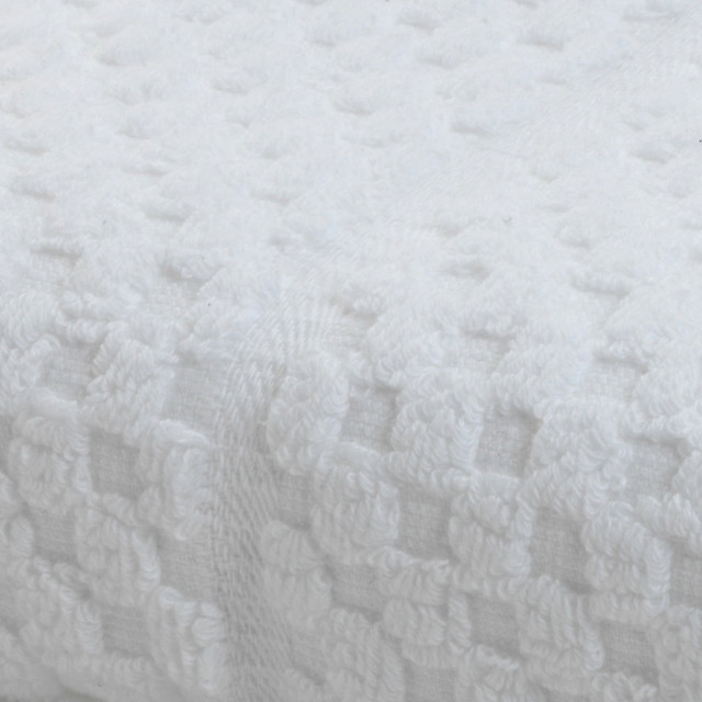 Terry Lustre Waffle Weave 525gsm Bath Towel, White