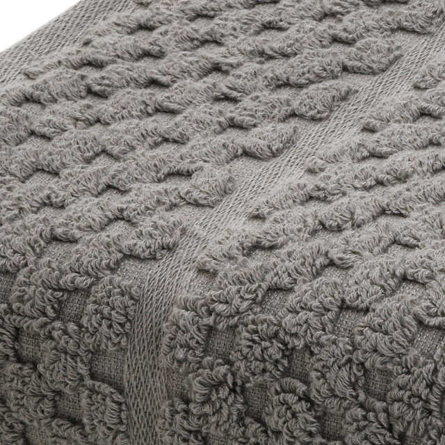 Terry Lustre Waffle Weave 525gsm Bath Towel, cement