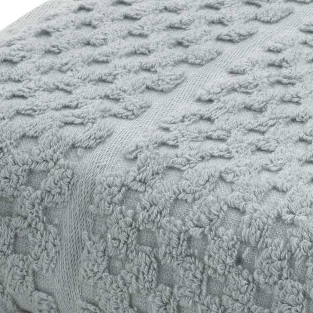 Terry Lustre Waffle Weave 525gsm Bath Towel, Eggshell Grey
