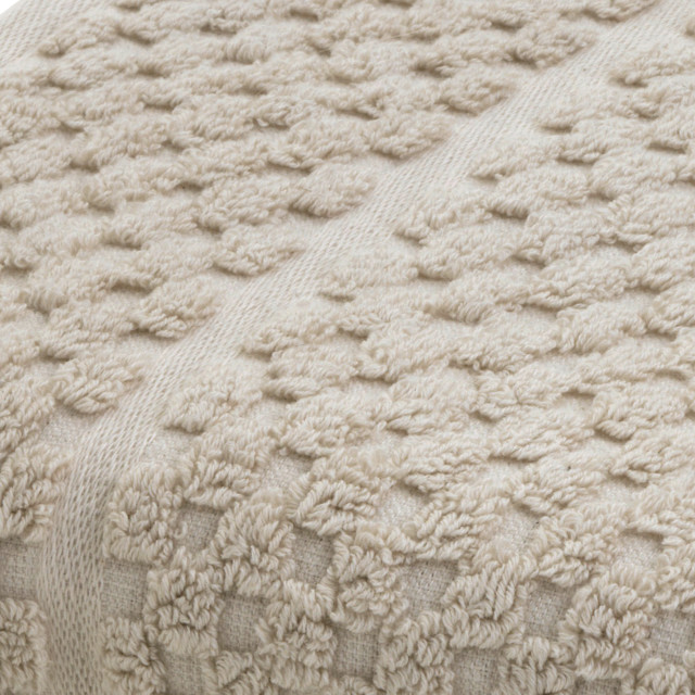 Terry Lustre Waffle Weave 525gsm Bath Towel, Stone