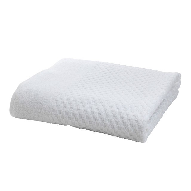 Terry Lustre Waffle Weave 525gsm Bath Sheet, white